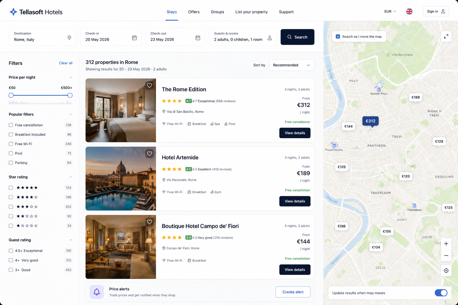 Hotéis, Resorts e OTAs.